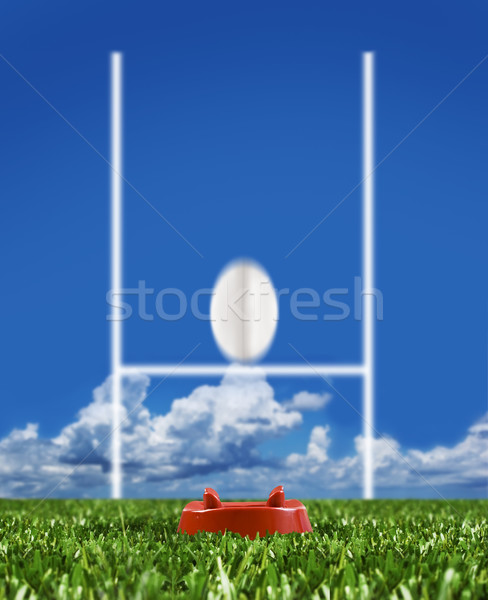 Rugby ball kicked to the posts showing movement Stock photo © tish1