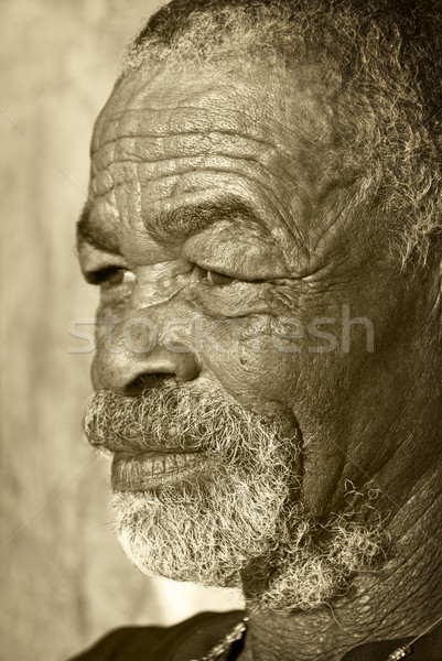 Old African black man with characterful face Stock photo © tish1