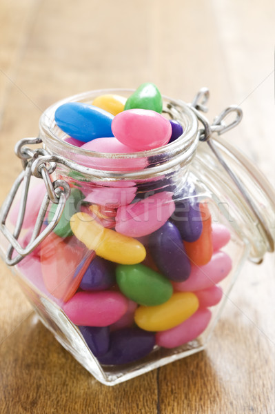 Colorful jelly beans in a bottle - very shallow depth of field Stock photo © tish1