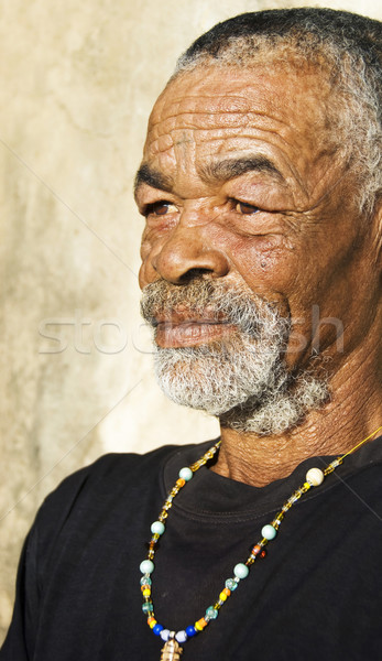 Old African black man with characterful face Stock photo © tish1