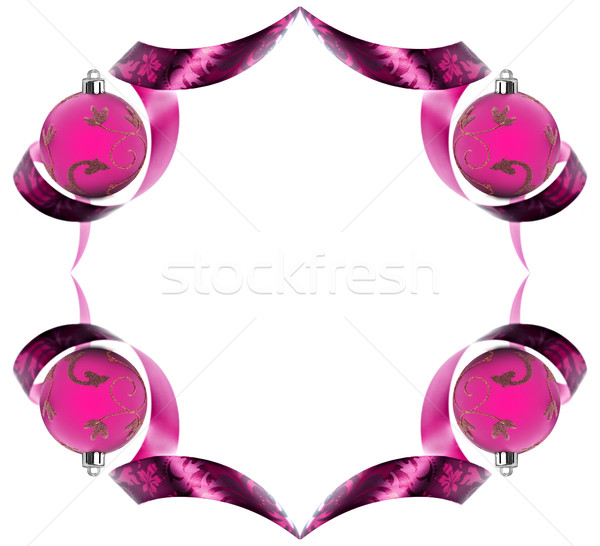 Decorative border made of pink ribbon swirls Stock photo © tish1