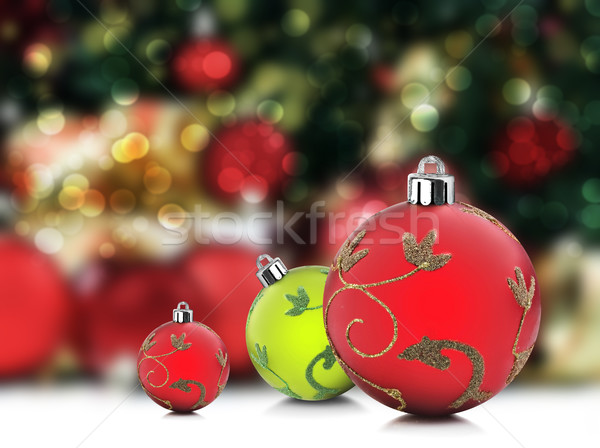 Foto d'archivio: Natale · decorazioni · albero · di · natale · spazio · testo · sfondo