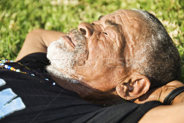 Old African black man with characterful face Stock photo © tish1