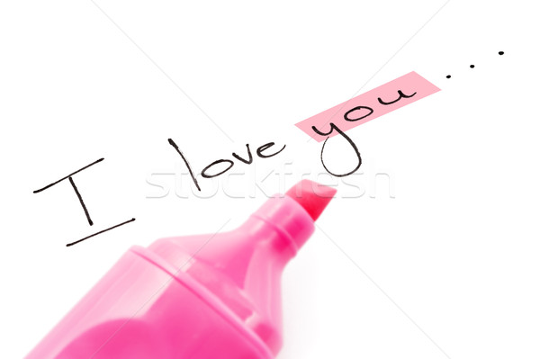 The words I love you with focus on you Stock photo © tish1