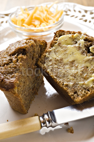 Banana and carrot bran muffins with cheese Stock photo © tish1
