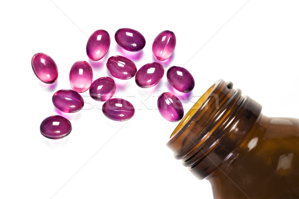 Tabletta üveg fehér űr szöveg boldog Stock fotó © tish1