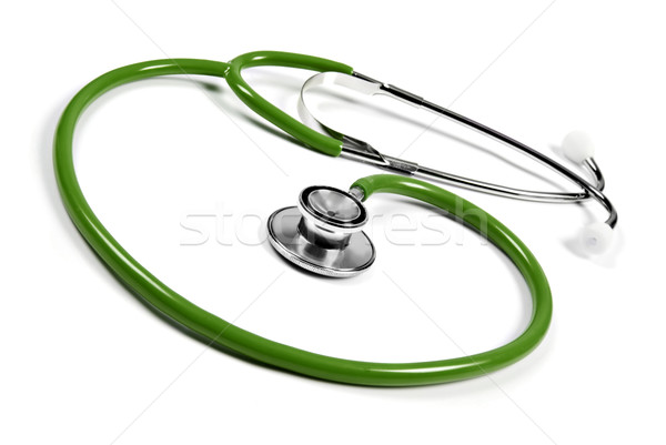 Zöld sztetoszkóp fehér orvos űr gyógyszer Stock fotó © tish1