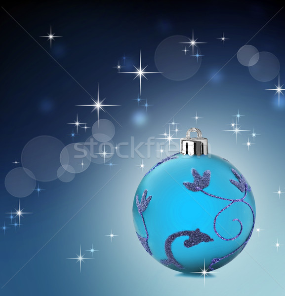 Kék karácsony csillagok ragyogó háttér jókedv Stock fotó © tish1