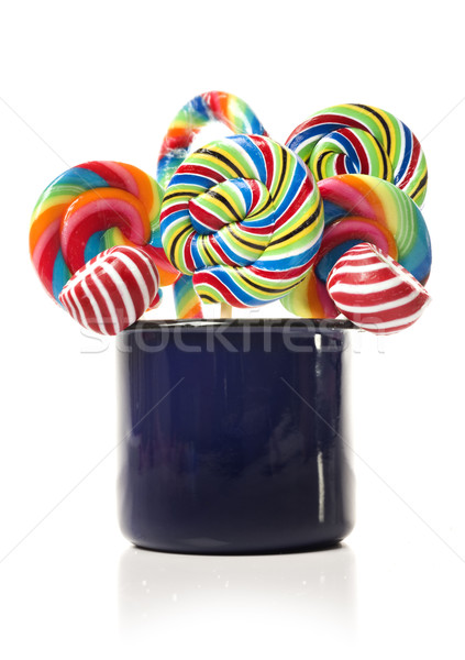 ストックフォト: 砂糖 · キャンディ · ロリポップ · コレクション · 白 · 幸せ
