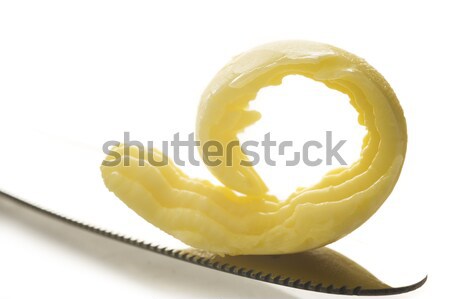 Masło nóż wskazówka biały zdrowia tle Zdjęcia stock © tish1