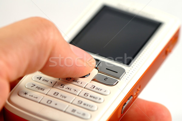 Moderne mobiele telefoon witte hand telefoon Stockfoto © tito
