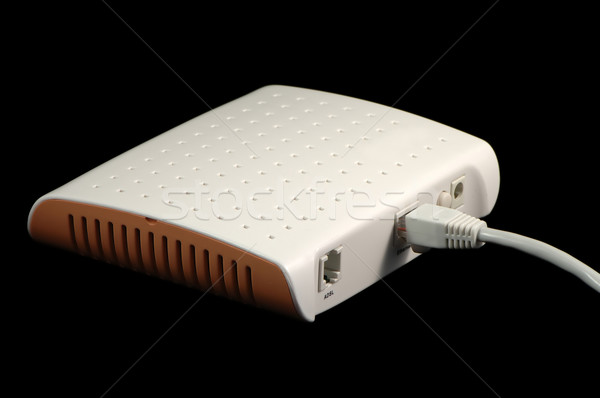 Hátsó modem részlet kábel internet technológia Stock fotó © tito