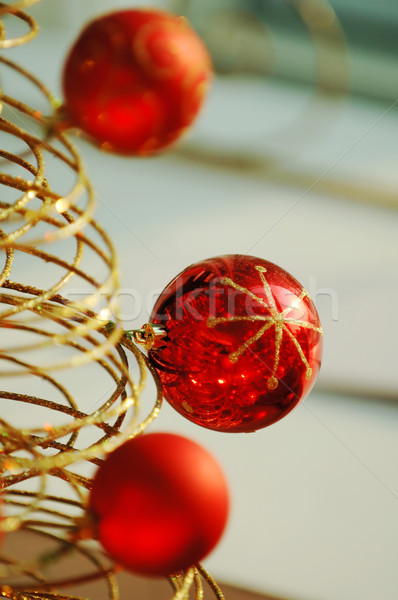 Red christmas bulbs Stock photo © tito