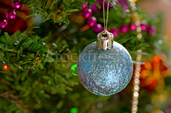 Blue christmas bulbs Stock photo © tito