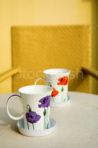 Twee stoel witte vloeibare lege Stockfoto © tito