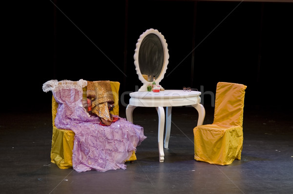 Foto stock: Establecer · etapa · escritorio · teatro · espejo