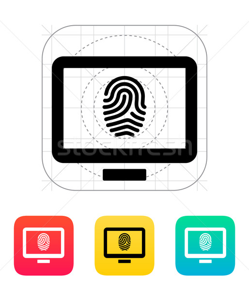 桌面 指紋 圖標 手 安全 信息 商業照片 © tkacchuk