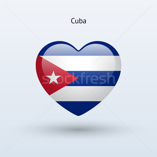 Liefde Cuba symbool hart vlag icon Stockfoto © tkacchuk