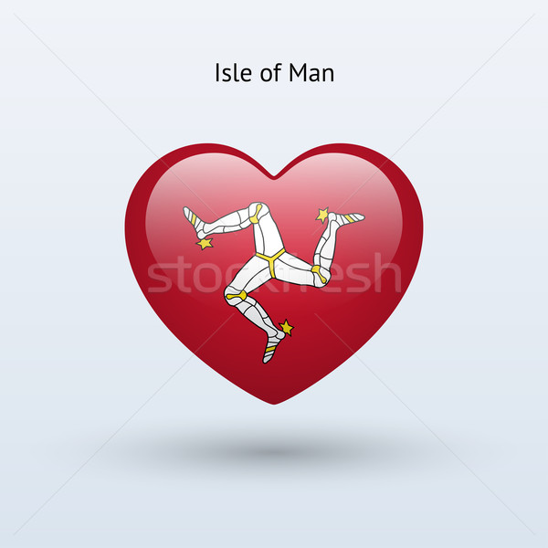 Love Isle of Man symbol. Heart flag icon. Stock photo © tkacchuk