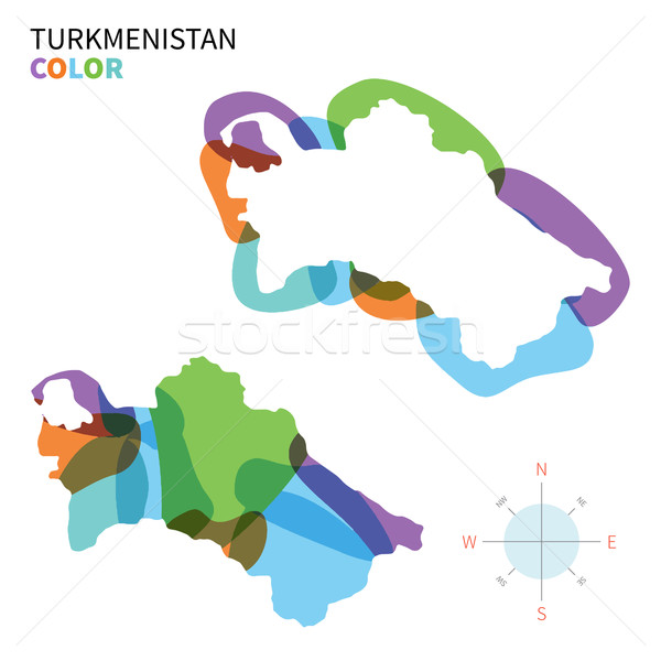 Soyut vektör renk harita Türkmenistan şeffaf Stok fotoğraf © tkacchuk