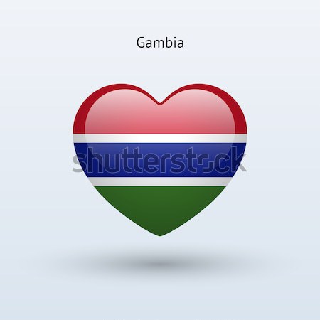 Stock foto: Liebe · Gambia · Symbol · Herz · Flagge · Symbol