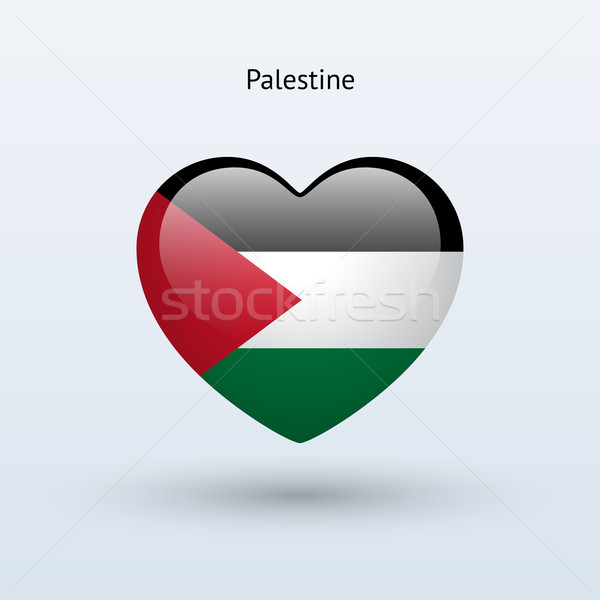 Love Palestine symbol. Heart flag icon. Stock photo © tkacchuk