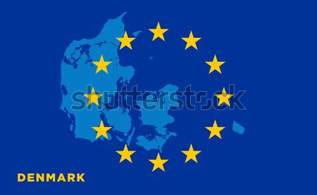 Flag of European Union with Denmark on background Stock photo © tkacchuk