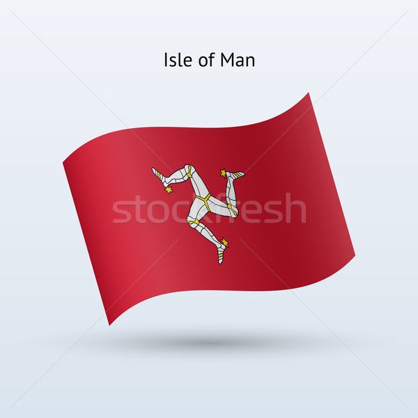 Isle of Man flag waving form. Vector illustration. Stock photo © tkacchuk