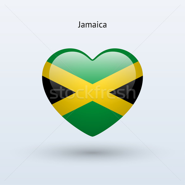 Love Jamaica symbol. Heart flag icon. Stock photo © tkacchuk