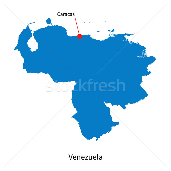 Detailed vector map of Venezuela and capital city Caracas Stock photo © tkacchuk