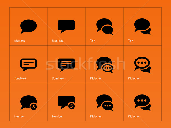 Message bubble icons on orange background. Stock photo © tkacchuk