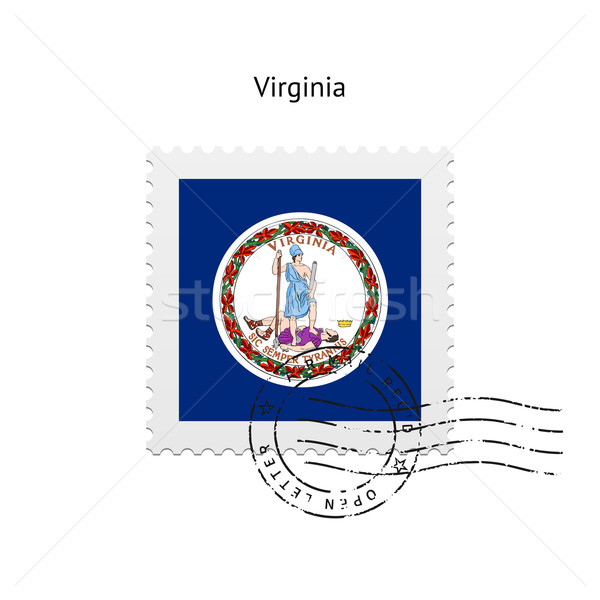 弗吉尼亞州 旗 郵票 白 簽署 信 商業照片 © tkacchuk