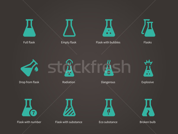 Laboratórium üveg flaska ikon szett orvosi technológia Stock fotó © tkacchuk