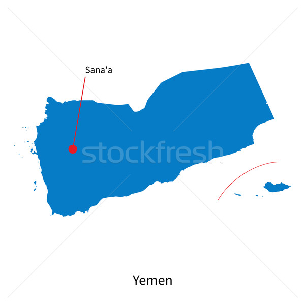 Dettagliato vettore mappa Yemen città mondo Foto d'archivio © tkacchuk