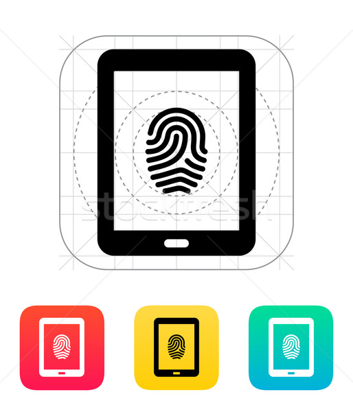 Tablet fingerprint icon. Stock photo © tkacchuk