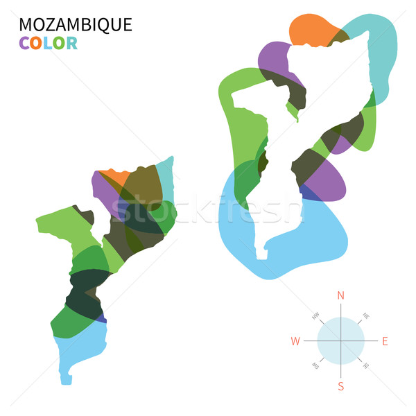 Abstract vector color map of Mozambique with transparent paint effect. Stock photo © tkacchuk