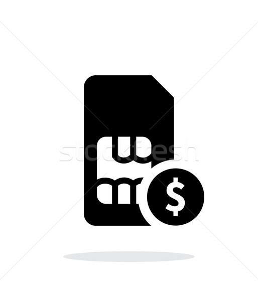 SIM card with dollar simple icon on white background. Stock photo © tkacchuk