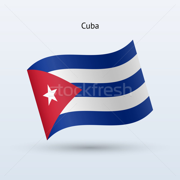 Küba bayrak form gri imzalamak Stok fotoğraf © tkacchuk