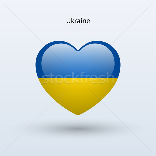 愛 烏克蘭 符號 心臟 旗 圖標 商業照片 © tkacchuk