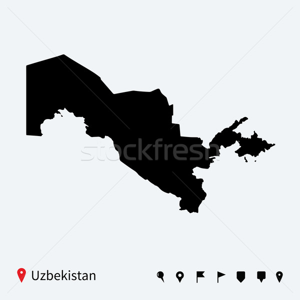 Alto detallado vector mapa Uzbekistán navegación Foto stock © tkacchuk