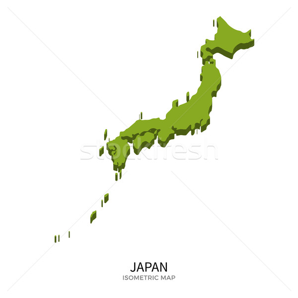 Stock photo: Isometric map of Japan detailed vector illustration