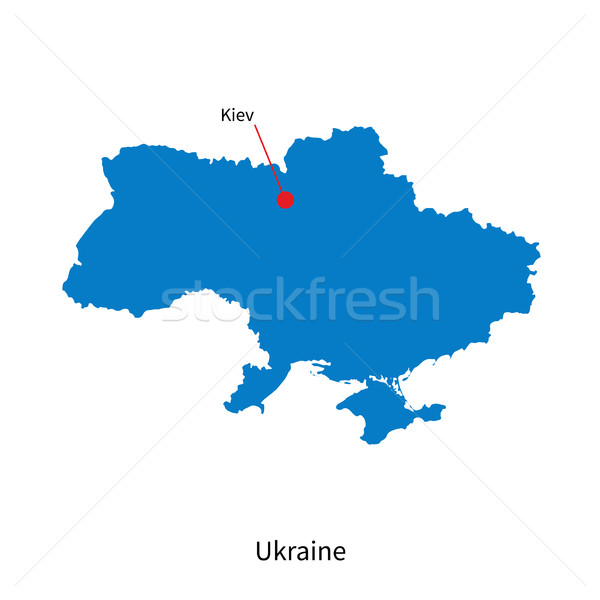 Detailed vector map of Ukraine and capital city Kiev Stock photo © tkacchuk