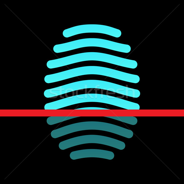 Fingerprint identification system - arch type icon. Stock photo © tkacchuk