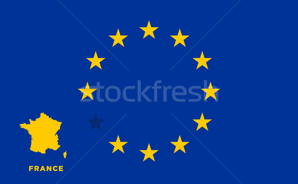 EU flag with France country. European Union membership France Stock photo © tkacchuk