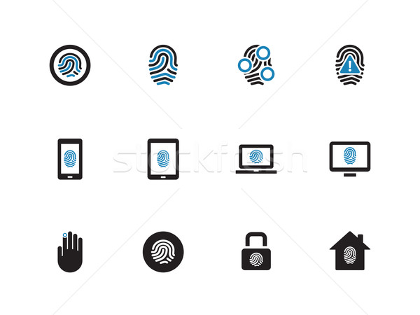 Fingerprint duotone icons on white background. Stock photo © tkacchuk