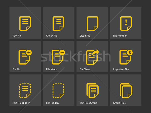 Foto stock: Bloc · de · notas · documento · archivo · nota · iconos · negocios