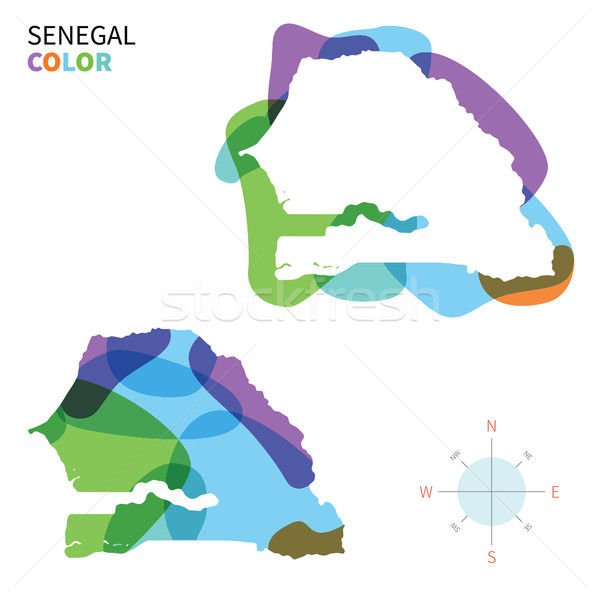 Abstract vector color map of Senegal with transparent paint effect. Stock photo © tkacchuk