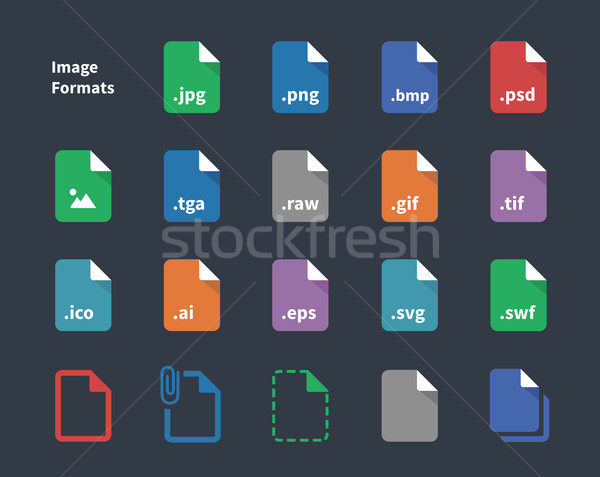 Set of Image File Labels icons. Stock photo © tkacchuk