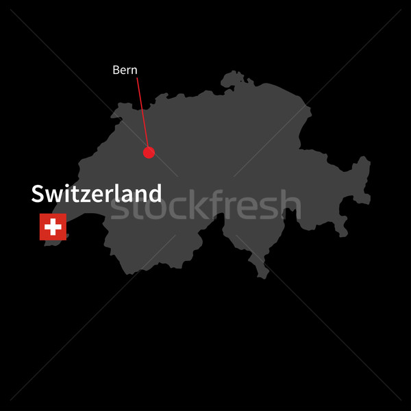 Dettagliato mappa Svizzera città bandiera nero Foto d'archivio © tkacchuk