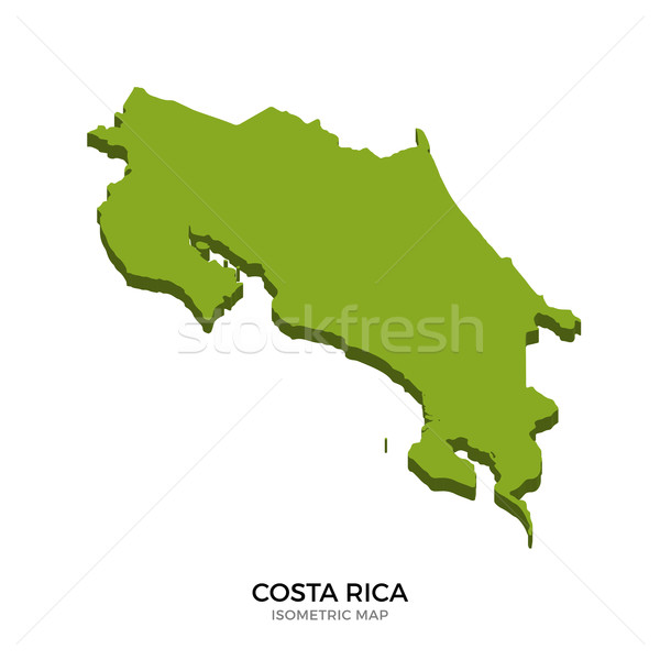等距 地圖 哥斯達黎加 詳細 孤立 3D 商業照片 © tkacchuk